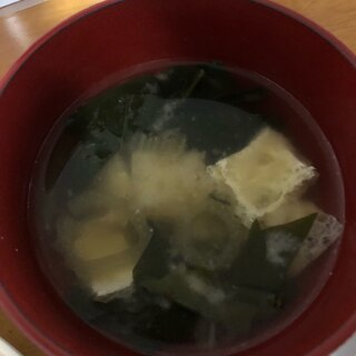 ふき油揚げほうれん草の味噌汁